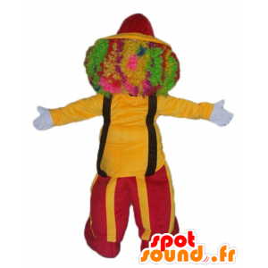 Clownmaskot i röd och gul outfit - Spotsound maskot