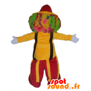 Mascotte del pagliaccio azienda rosso e giallo - MASFR23516 - Circo mascotte