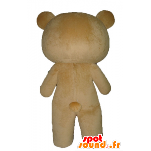 Mascotte de gros nounours marron, jaune et blanc - MASFR23526 - Mascotte d'ours