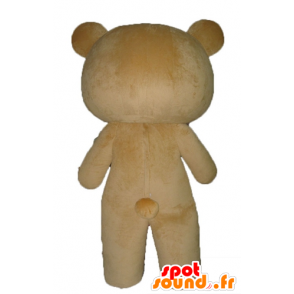 Big teddy bear mascot brown, yellow and white - MASFR23526 - Bear mascot