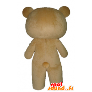 Mascotte grote teddybeer bruin, geel en wit - MASFR23526 - Bear Mascot