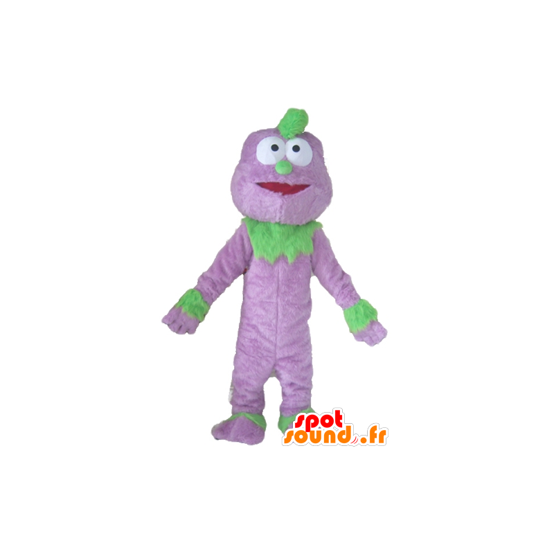 Mascot lilla og grønt monster, dukketeater - MASFR23527 - kjendiser Maskoter