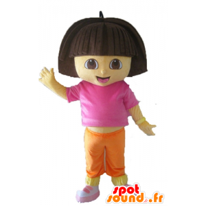 Mascot Dora the Explorer, daughter of famous cartoon - MASFR23533 - Mascots Dora and Diego