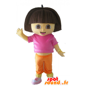 Mascot Dora the Explorer, menina famoso desenho animado - MASFR23533 - Dora e Diego Mascotes