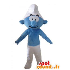 Puffo mascotte, blu e bianco personaggio dei cartoni animati - MASFR23539 - Mascotte il puffo