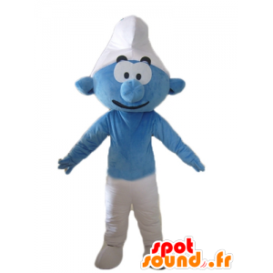 Smurf mascote, azul e branco caráter desenho animado - MASFR23539 - Mascottes Les Schtroumpf