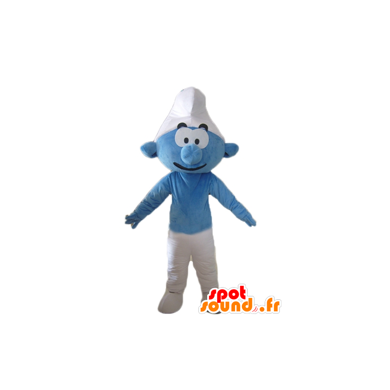 Smurf mascote, azul e branco caráter desenho animado - MASFR23539 - Mascottes Les Schtroumpf