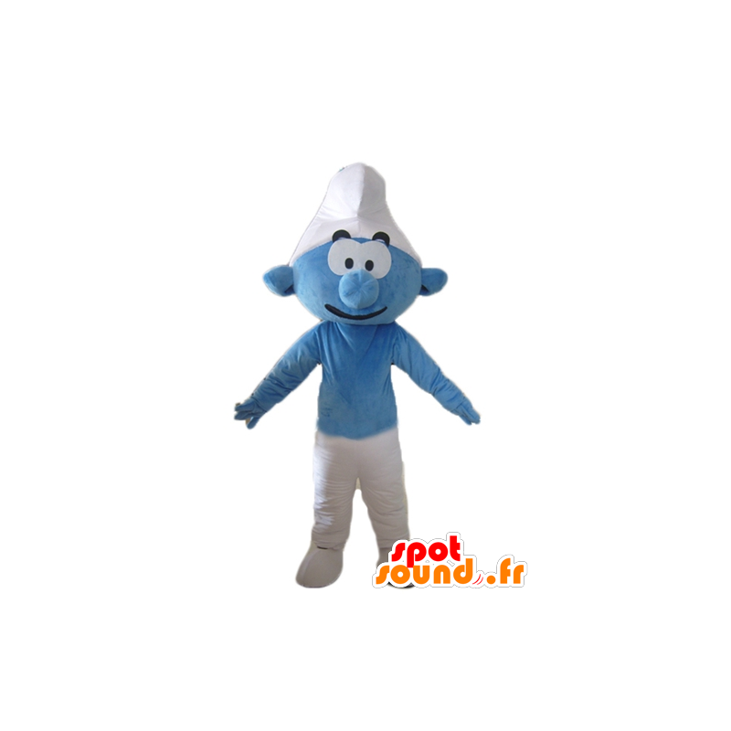Smurf mascotte, blauw en wit stripfiguur - MASFR23539 - Mascottes Les Schtroumpf