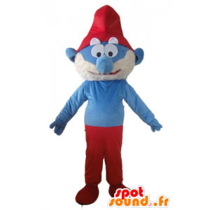 Mascot van Papa Smurf, beroemde stripfiguur - MASFR23540 - Mascottes Les Schtroumpf