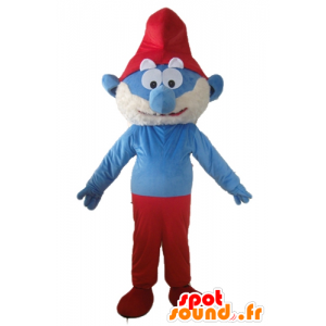 Mascote de Papai Smurf, personagem de desenho animado famosa - MASFR23540 - Mascottes Les Schtroumpf