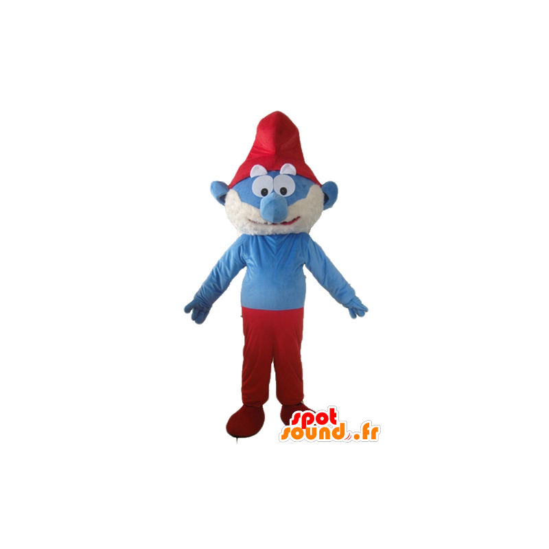 Mascot av Papa Smurf, berømt tegneseriefigur - MASFR23540 - Mascottes Les Schtroumpf