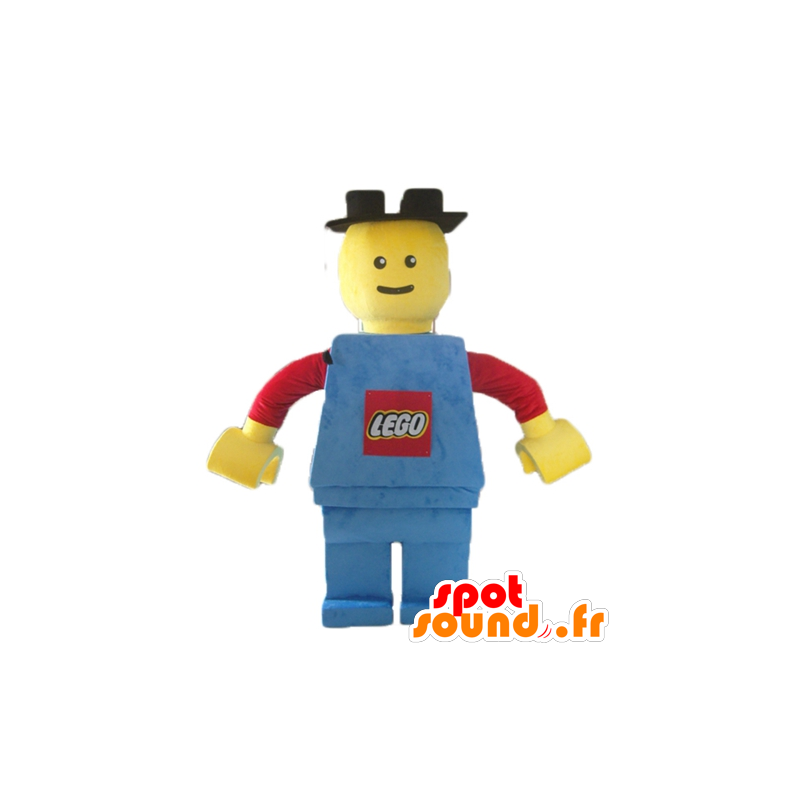 Big Lego maskot röd, gul och blå - Spotsound maskot