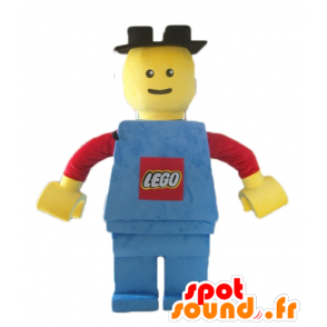 Big Lego maskot röd, gul och blå - Spotsound maskot