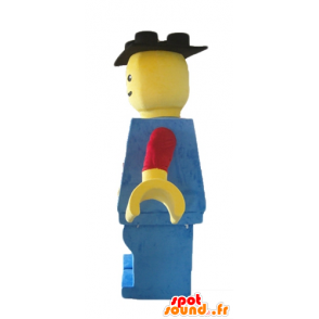 Mascotte grote Lego rood, geel en blauw - MASFR23541 - Celebrities Mascottes