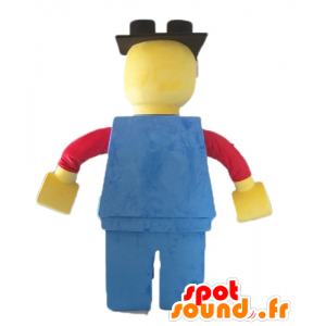 Mascotte grote Lego rood, geel en blauw - MASFR23541 - Celebrities Mascottes