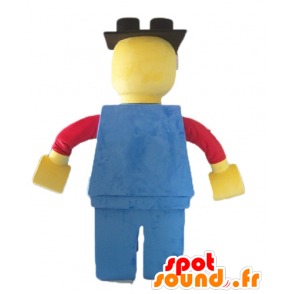 Big Lego maskot rød, gul og blå - Spotsound maskot kostume