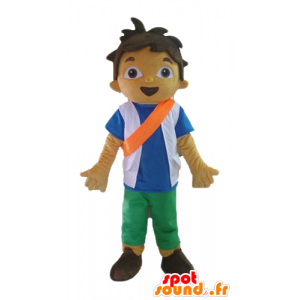 Boy Mascot, tenåring, skolegutt med en oransje pannebånd - MASFR23542 - Maskoter gutter og jenter