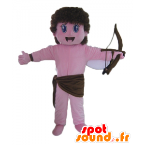 Cupid mascot, pink angel with bow and wings - MASFR23543 - Mascots fairy