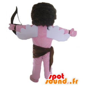 Cupid mascot, pink angel with bow and wings - MASFR23543 - Mascots fairy