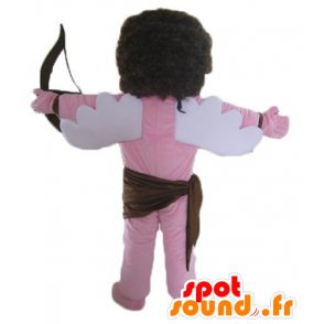 Cupid mascot, pink angel with bow and wings - MASFR23543 - Mascots fairy