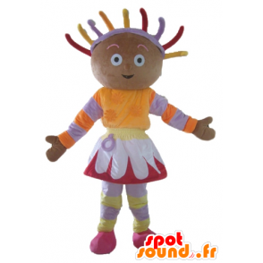 African girl mascot in colorful outfit - MASFR23544 - Mascots boys and girls