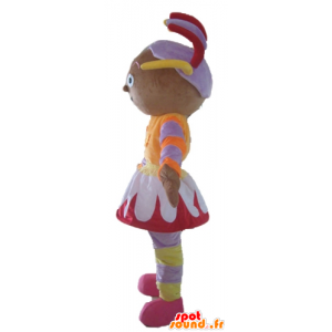 African girl mascot in colorful outfit - MASFR23544 - Mascots boys and girls