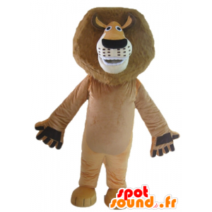 Alex mascot, lion famous cartoon Madagascar - MASFR23545 - Mascots famous characters