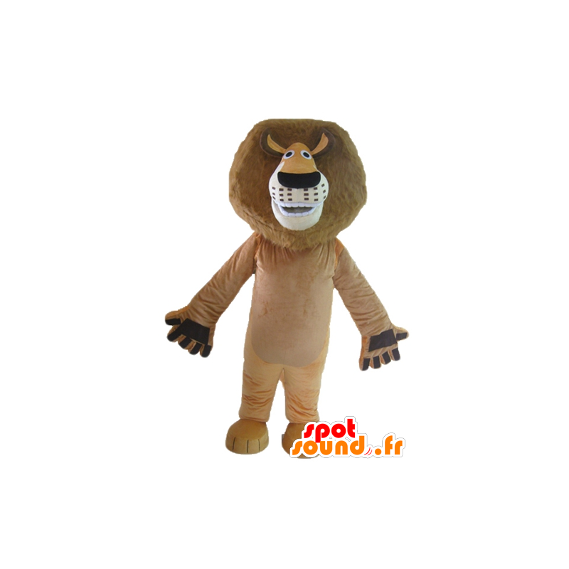 Alex mascot, lion famous cartoon Madagascar - MASFR23545 - Mascots famous characters