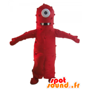 Mascot fremmede Cyclops rød kjempe og morsom - MASFR23546 - Ikke-klassifiserte Mascots
