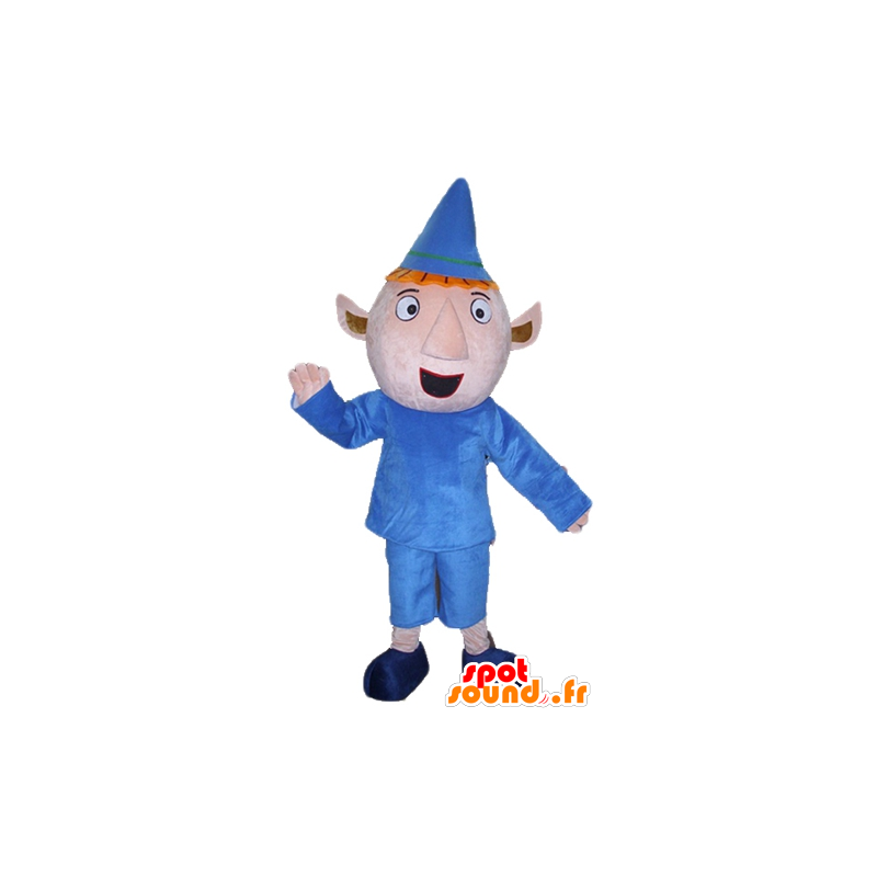 Red leprechaun mascot, rosy, dressed in a blue outfit - MASFR23548 - Human mascots