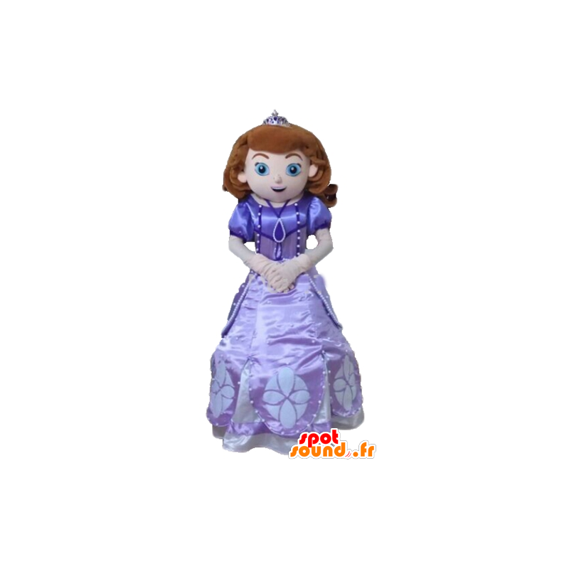 Mascotte de princesse, dans une jolie robe violette - MASFR23554 - Mascottes Humaines