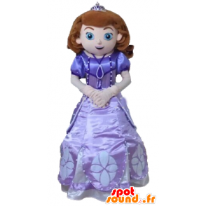 Mascotte de princesse, dans une jolie robe violette - MASFR23554 - Mascottes Humaines