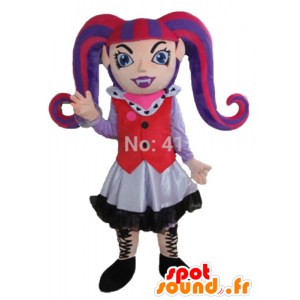 Mascot gothic meisje met gekleurd haar - MASFR23557 - Mascottes Boys and Girls