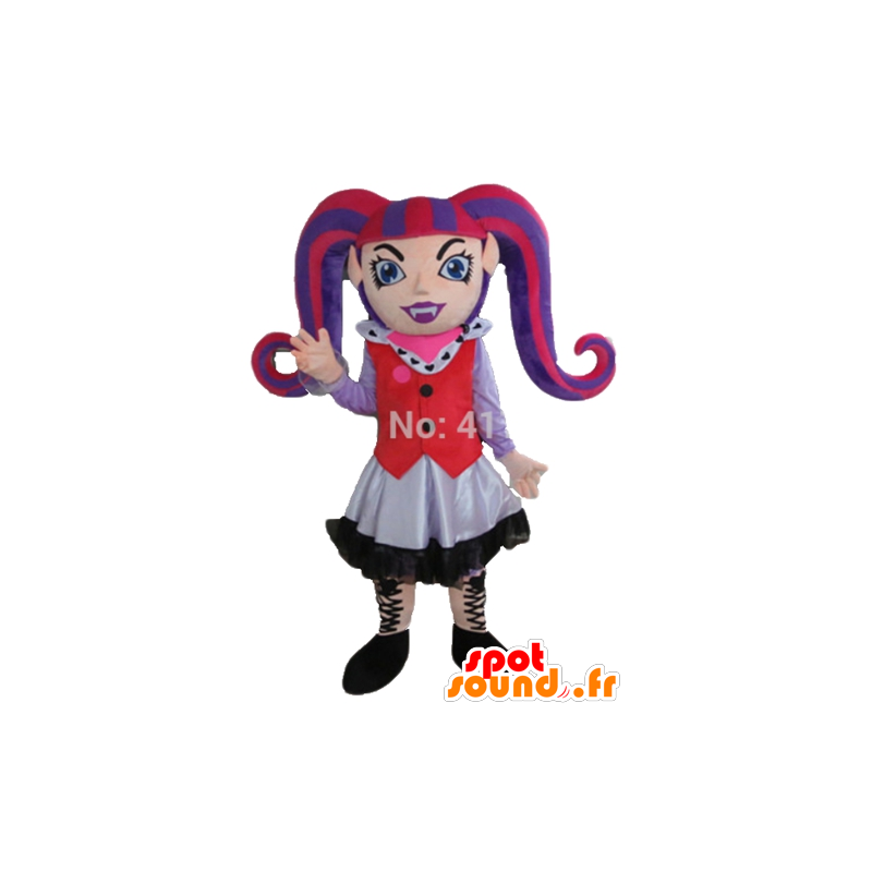 Mascot gothic meisje met gekleurd haar - MASFR23557 - Mascottes Boys and Girls