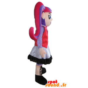 Mascot gothic meisje met gekleurd haar - MASFR23557 - Mascottes Boys and Girls