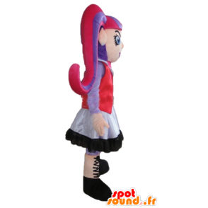 Menina gótico Mascot com cabelo colorido - MASFR23557 - Mascotes Boys and Girls