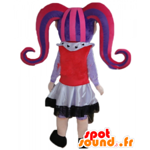 Gotisk flickamaskot, med färgat hår - Spotsound maskot