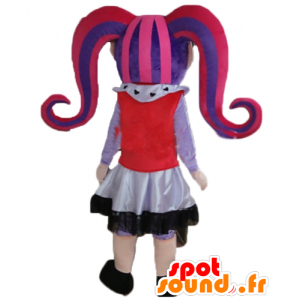 Mascot gothic meisje met gekleurd haar - MASFR23557 - Mascottes Boys and Girls