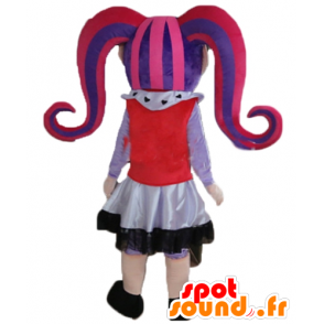 Mascot gothic meisje met gekleurd haar - MASFR23557 - Mascottes Boys and Girls