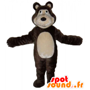 Mascot brunt og beige bjørn, gigantiske og rørende - MASFR23558 - bjørn Mascot