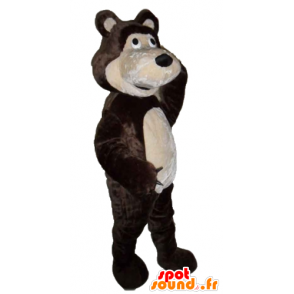 Mascot brunt og beige bjørn, gigantiske og rørende - MASFR23558 - bjørn Mascot
