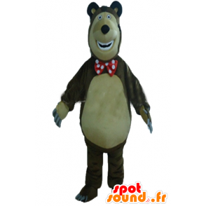 Mascotte large brown and beige bears, plump and funny - MASFR23561 - Bear mascot