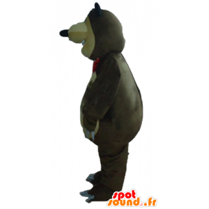 Mascotte de gros ours marron et beige, dodu et drôle - MASFR23561 - Mascotte d'ours