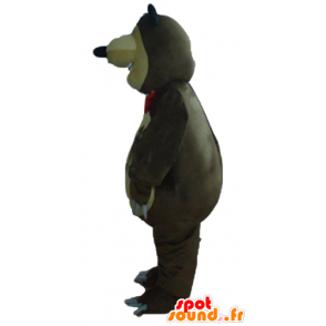 Maskot velké hnědé a béžové medvědi, baculatá a vtipné - MASFR23561 - Bear Mascot