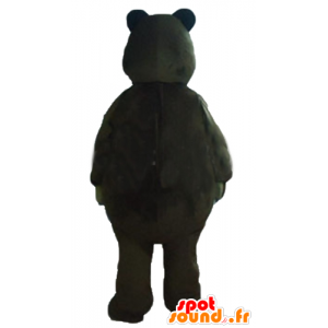 Mascotte de gros ours marron et beige, dodu et drôle - MASFR23561 - Mascotte d'ours