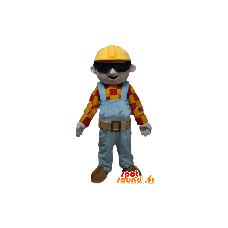 Mascot arbeider, timmerman in kleurrijke outfit - MASFR23563 - Human Mascottes