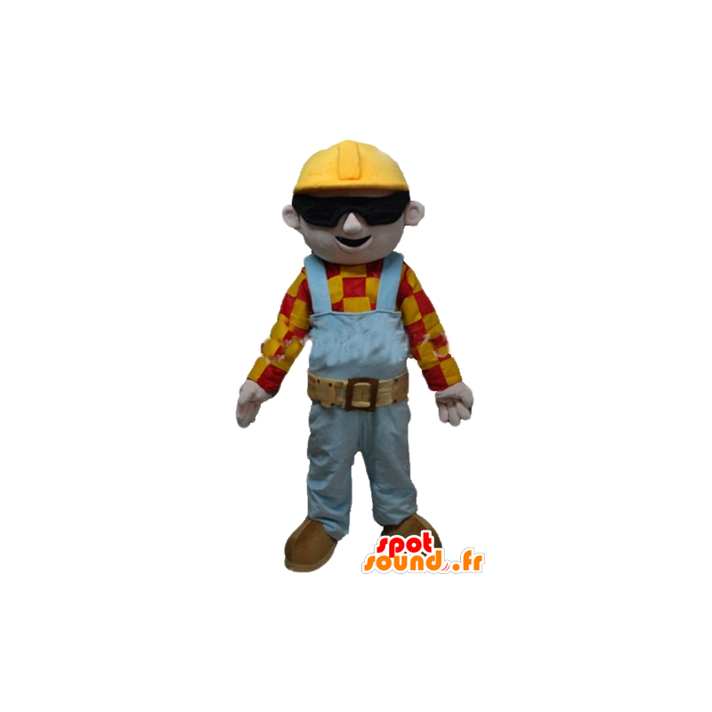 Mascotte Arbeiter, Tischler, farbigen Outfit - MASFR23563 - Menschliche Maskottchen