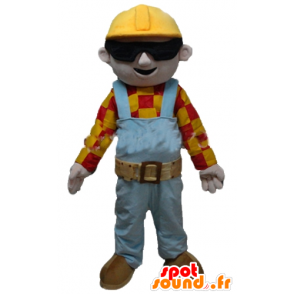 Mascotte worker, carpenter, colored outfit - MASFR23563 - Human mascots