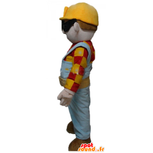 Mascot arbeider, snekker i fargerike antrekk - MASFR23563 - menneskelige Maskoter