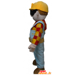 Mascotte Arbeiter, Tischler, farbigen Outfit - MASFR23563 - Menschliche Maskottchen